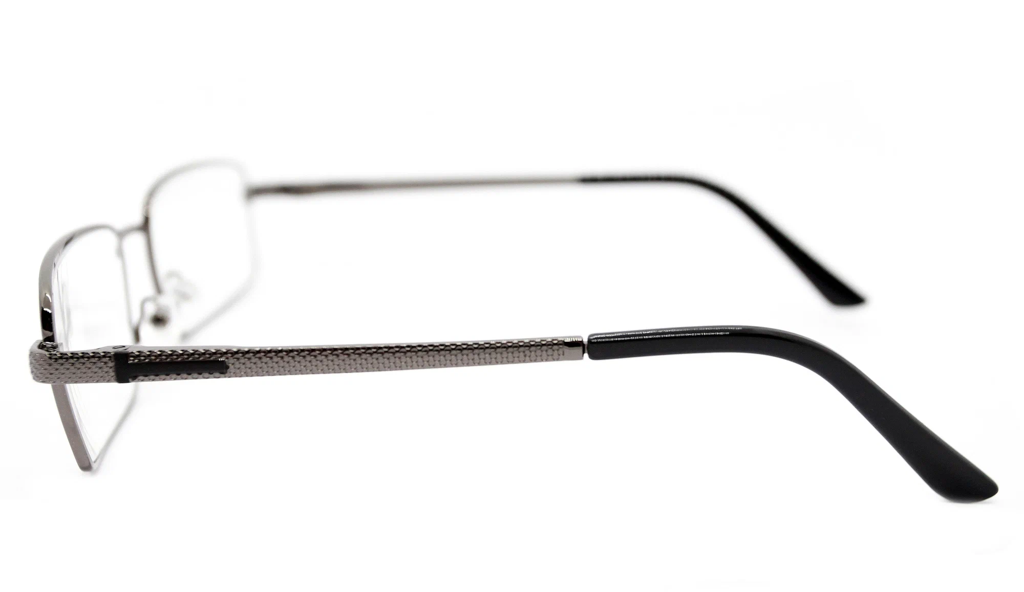 Готовые очки со стеклянной линзой (+3.75) с футляром, мост 129 M2, линза стекло, цвет серый, РЦ 62-64