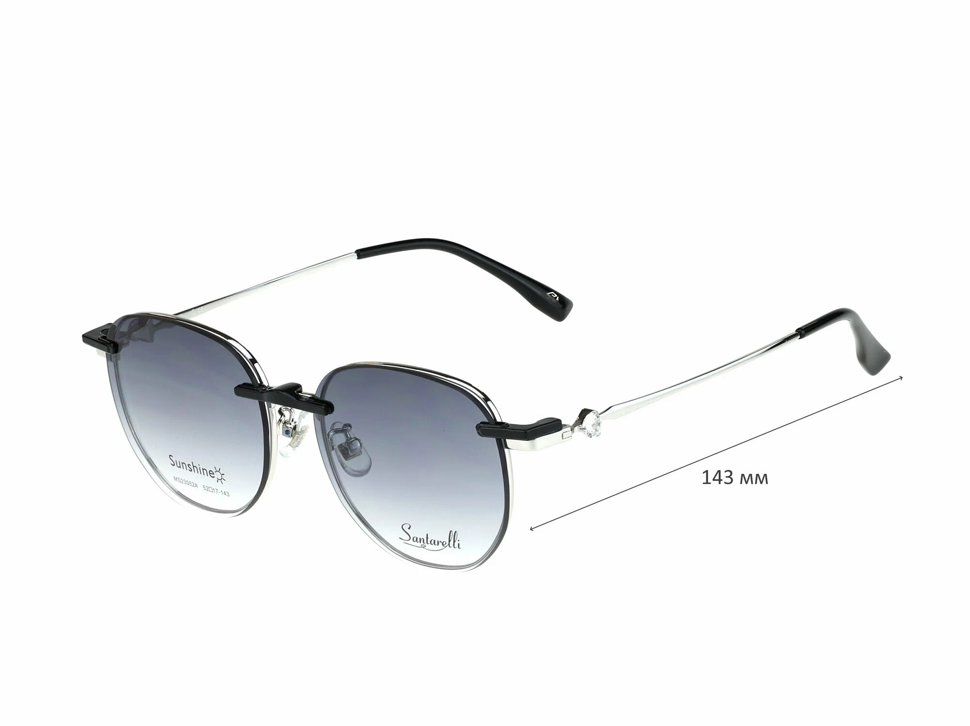 Готовые очки для зрения с насадкой и футляром на магните SANTARELLI мод. 23052 Цвет 4 с линзами ECOPLUS 1.56 HMC -0.25 РЦ 58-60