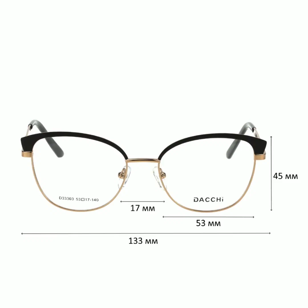 Готовые очки для зрения с футляром-змейка DACCHI мод. 33303 Цвет 4 с линзами ECOPLUS 1.56 HMC -3.25 РЦ 60-62