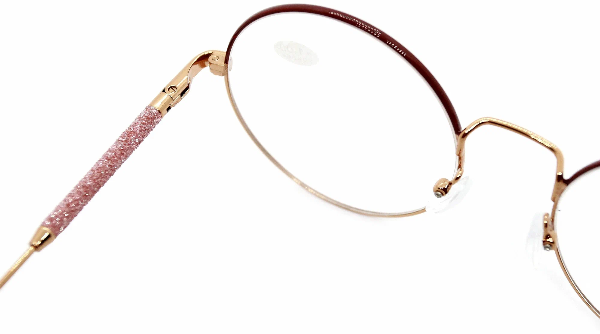 Круглые очки с диоптриями для дали (-3.50) GLODIATR 1908-C3, с футляром, цвет бордовый, РЦ 62-64