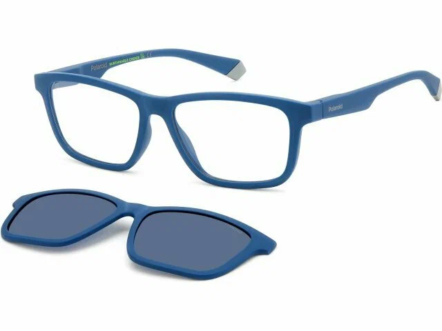 Оправа с солнцезащитным клипоном Polaroid PLD 2147/CS FLL Matte Blue (PLD-205721FLL55C3)