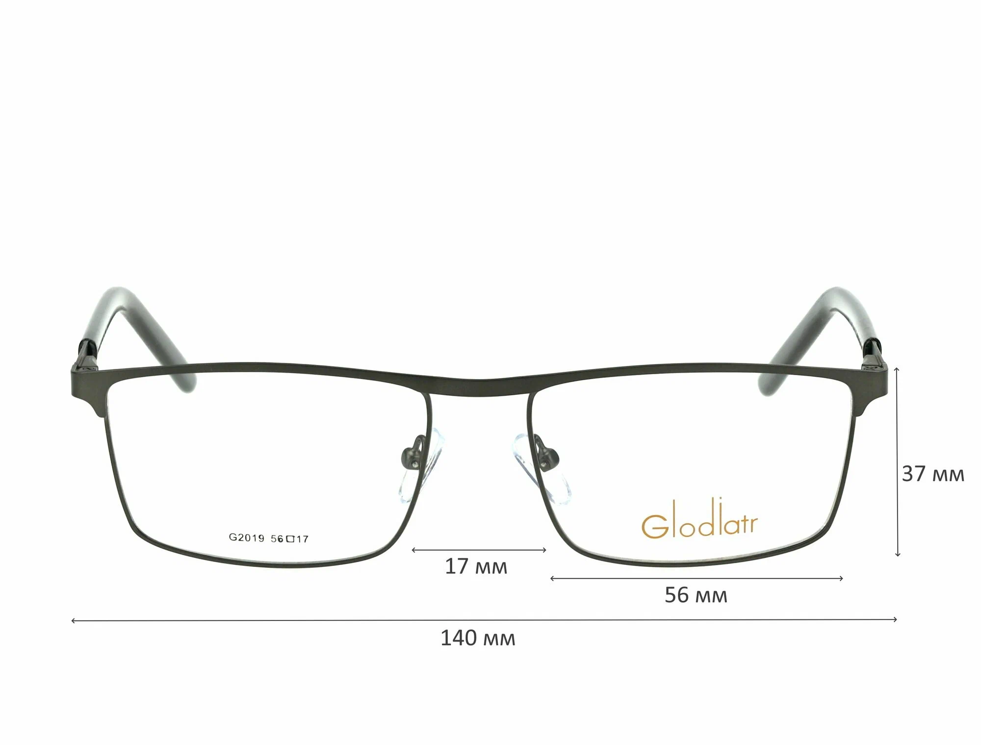 Готовые очки для зрения с футляром на магните GLODIATR мод. 2019 Цвет 3 с линзами ECOPLUS 1.56 HMC -8.00 РЦ 64-66