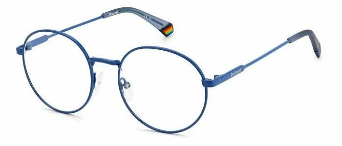Мужская, женская оправа для очков Polaroid PLD D449 MVU, цвет: синий, круглые, металл