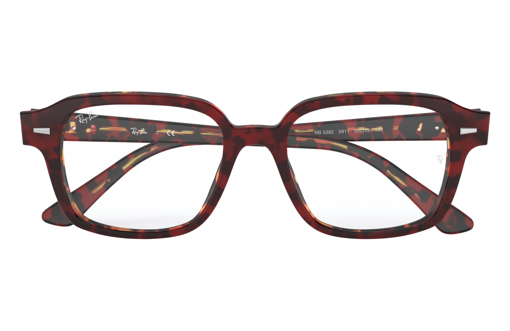 Мужская, женская оправа для очков Ray-Ban RX 5382 5911, цвет: красный, прямоугольные, пластик