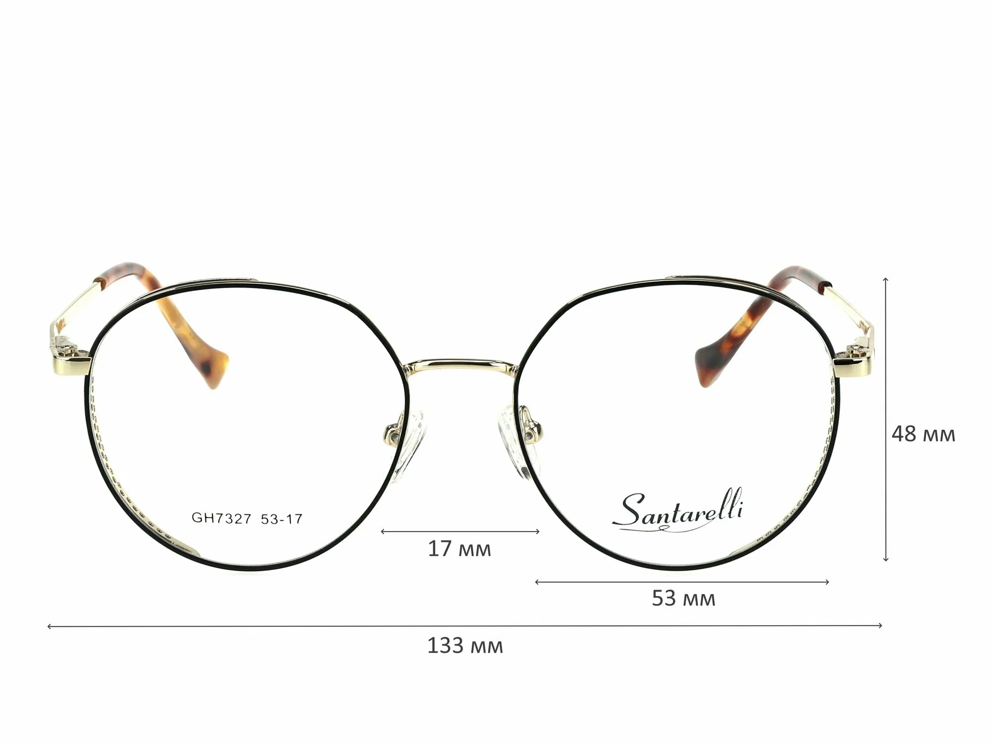 Готовые очки для зрения с футляром на магните SANTARELLI мод. 7327 Цвет 1 с линзами ECOPLUS 1.56 HMC -0.25 РЦ 58-60