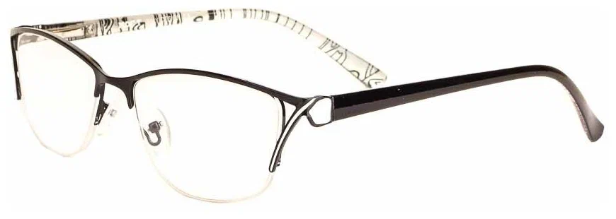 Готовые очки для чтения черные с диоптриями +6.00 футляр