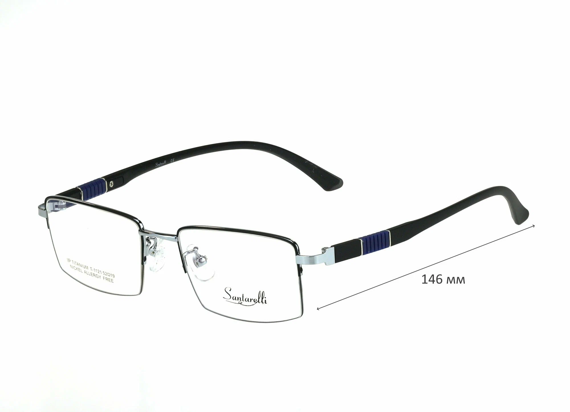 Готовые очки для зрения с футляром на магните SANTARELLI мод. 1121 Цвет 3 с линзами ECOPLUS 1.56 HMC -3.00 РЦ 64-66
