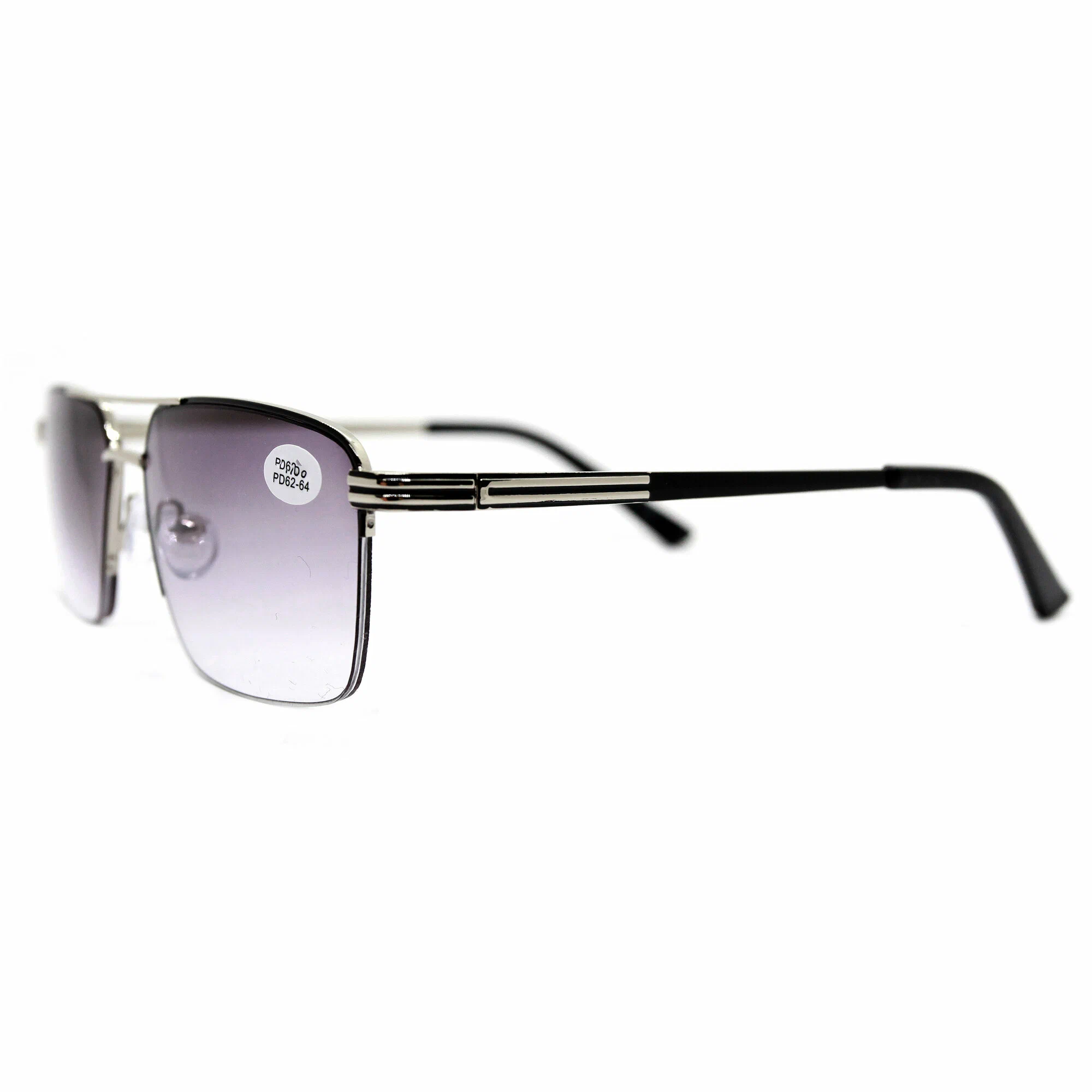 Готовые очки для зрения-дали тонированные мужские женские (-1.75) Glodiatr 1818 C1, цвет черный, тонировка, РЦ 62-64