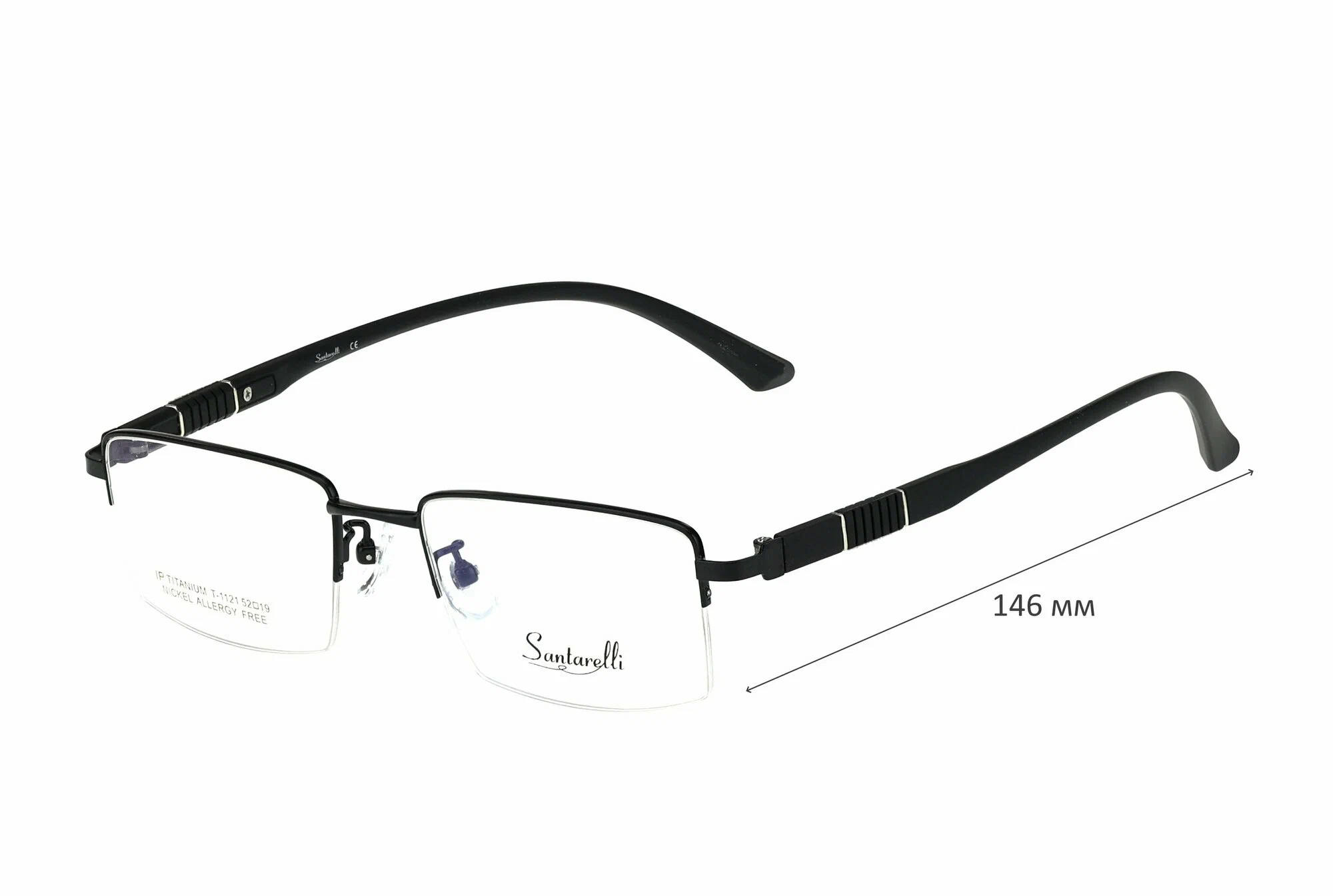 Готовые очки для зрения с футляром на магните SANTARELLI мод. 1121 Цвет 1 с линзами ECOPLUS 1.56 HMC -0.25 РЦ 64-66