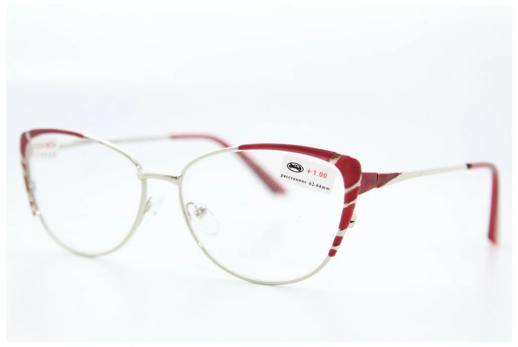 Готовые Готовые очки для зрения мост (стекло) красные