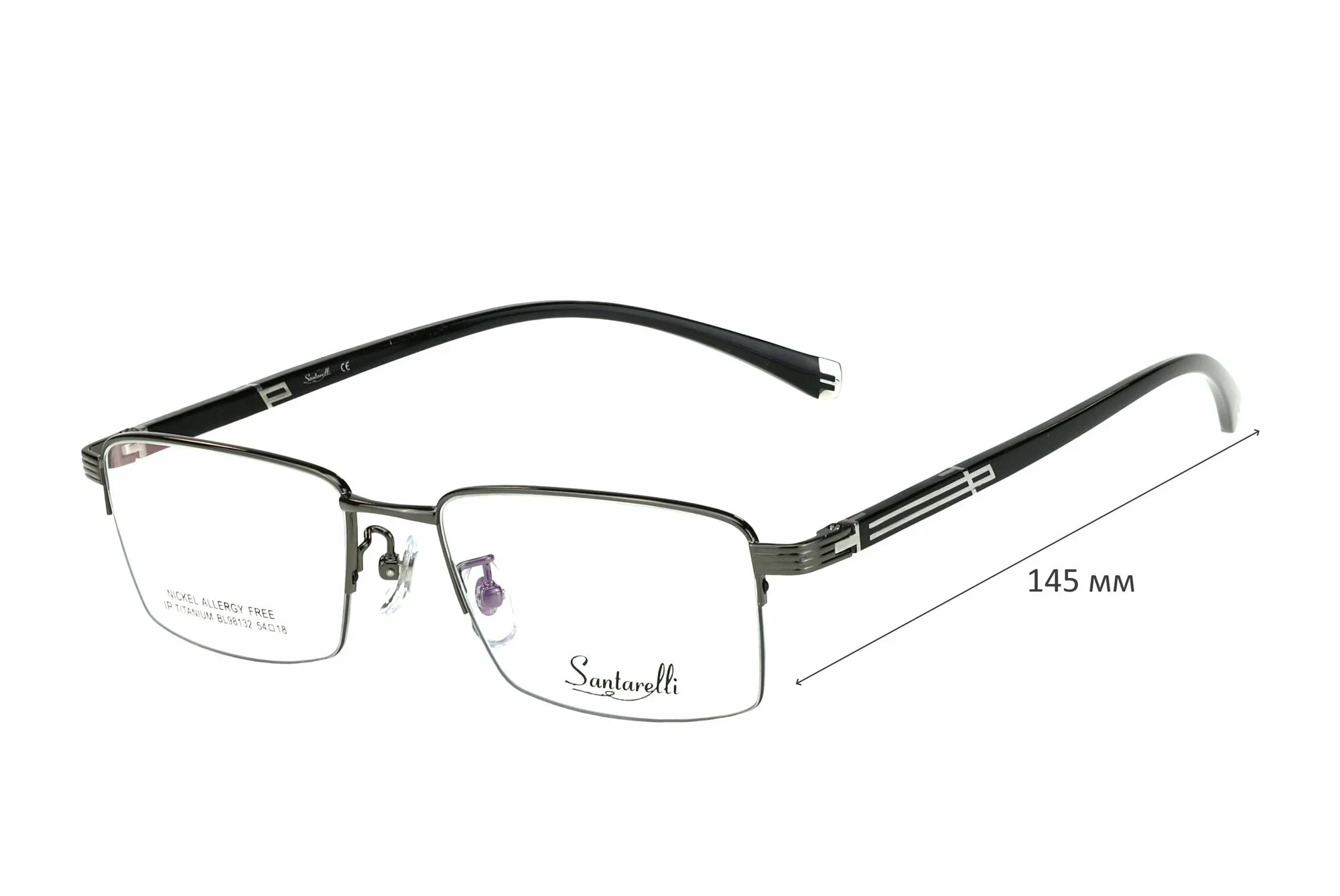 Готовые очки для зрения с футляром на магните SANTARELLI мод. 98132 Цвет 2 с линзами ECOPLUS 1.56 HMC -4.50 РЦ 60-62